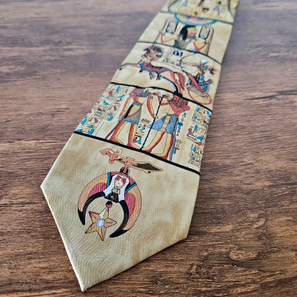 Douglas Maxwell Egyptian Hieroglyphic Silk Tie 